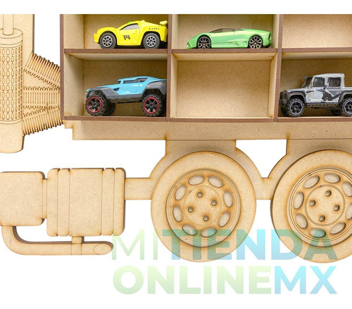 Imagen 8 de 8 de Exhibidor Coleccionador Repisa Trailer Camión Hot Wheels Mdf