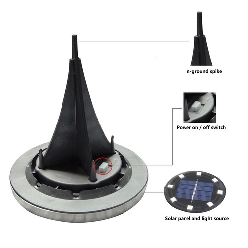 Pack X4 Luz Solar 8 Led Con Estaca Exterior Tierra Jardin