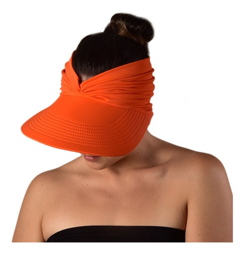 Visera Con Turbante Color Naranja