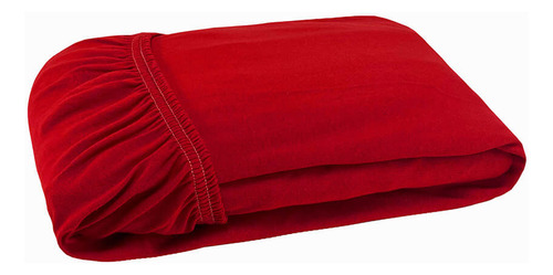 Lençol Com Elástico Malha Queen 100% Algodão Avulso Vermelho