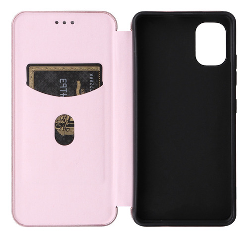 Funda Tipo Cartera De Fibra De Carbono For Teléfono Nokia