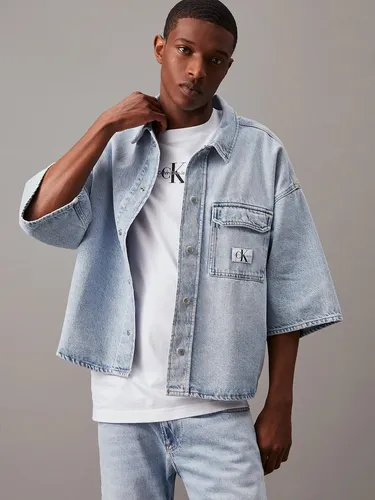 Camisa azul calvin klein sale