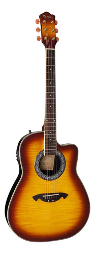 Guitarra Electroacústica Eagle CH 306 para diestros yellow burst jacaranda barniz brillante