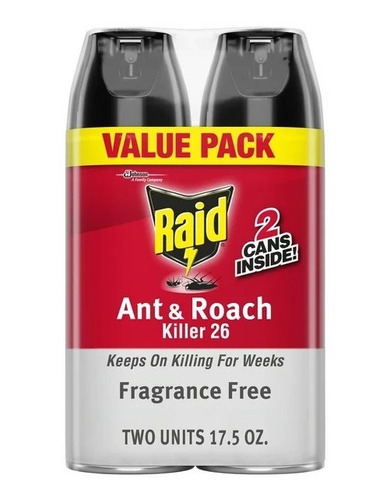 2 Pack Insecticida Raid Mata Bichos 496gr. Americano 