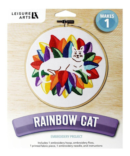 Mini Kit Gato Arcoiris Para Hacer Anzuelos: 18 Pieza Bordado