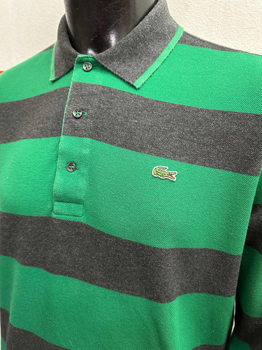 Chomba Lacoste Striped Mangas Largas Talle 5