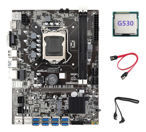 Placa Base B75 Eth Mining, Cpu G530 Y 2 Cables Sata Lga1155