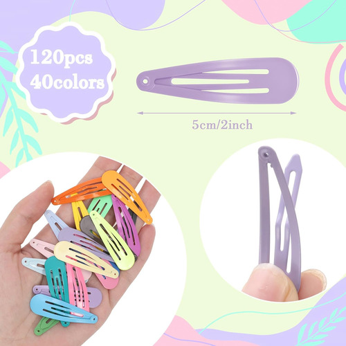 120 Pinzas De Pelo De Metal De 40 Colores, Pasadores De Pelo