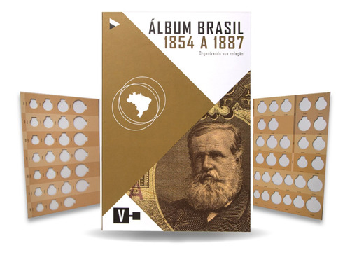 6 Álbuns Moedas 1854 A 2035 + Álbum De Prata 1922 A 1938
