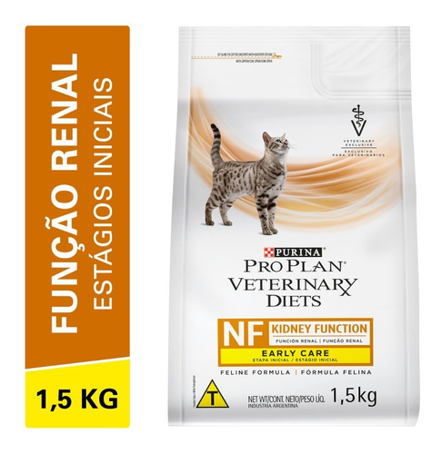 Purina Pro Plan Vet Diets Nf Para Funç Renal De Gatos 1,5kg