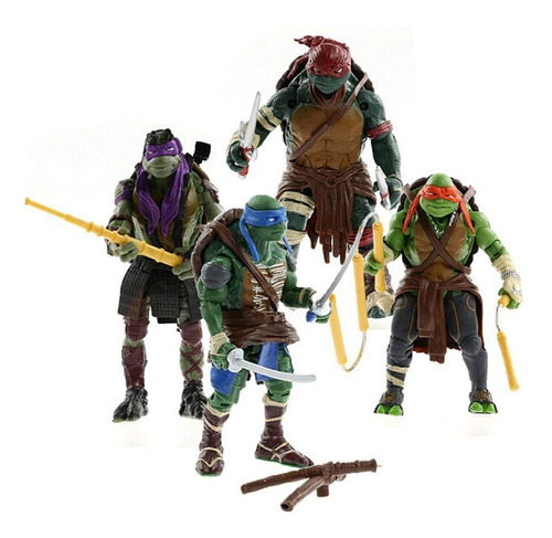 Imagen 1 de 6 de Figuras De Tortugas Ninja (set 4 Piezas) 