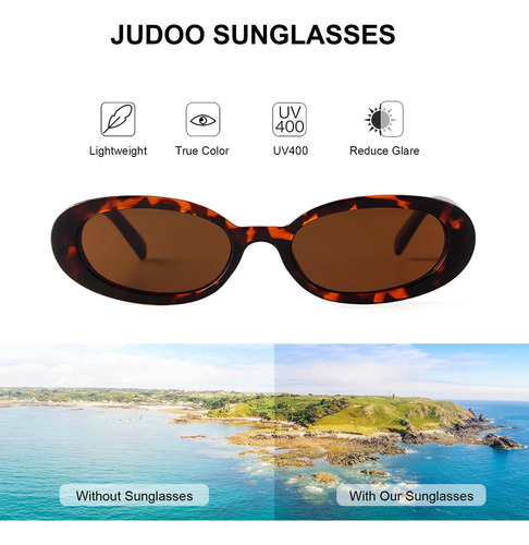 Judoo Gafas De Sol Retro Ovaladas Para Mujeres Y Hombres De