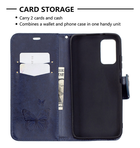 Funda Para Nokia 3.4/1.3/5.3 Funda Tipo Cartera Con Ranura Para Tarjetas, Textura Magnética, Mariposa, A Prueba De Golpes