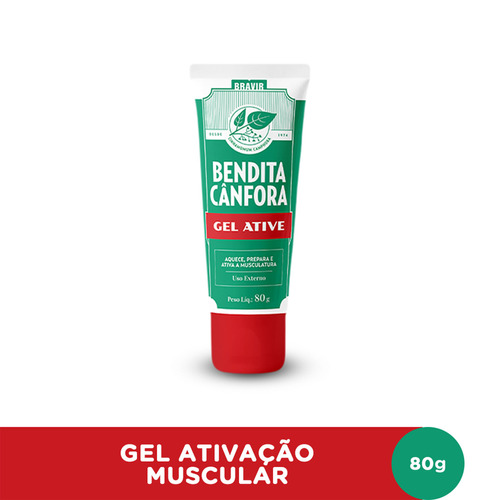 Gel Ative 80g Bendita Cânfora Bravir Aquece Pré Treino Ative