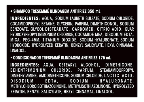 Kit Tresemme Shampoo 350ml+cond 175ml Blindagem Antifrizz