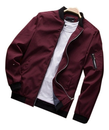 Chaqueta Bomber Para Hombre Slim Fit Zipper Down Baseball