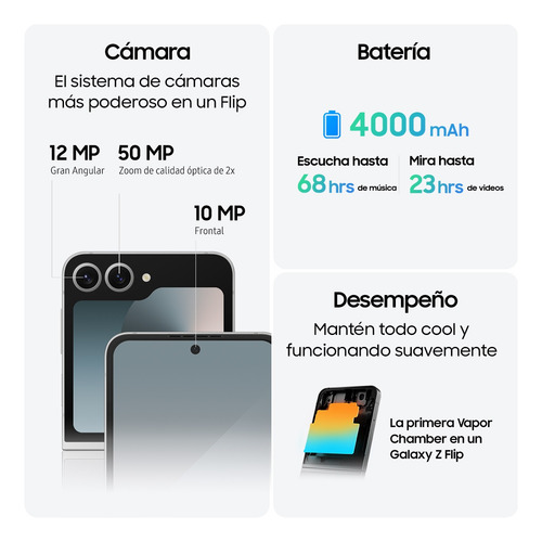 Celular Samsung Galaxy Z Flip 6 Azul Claro 8gb Ram 256gb, Ai, Nacional Con Garantía Azul Claro