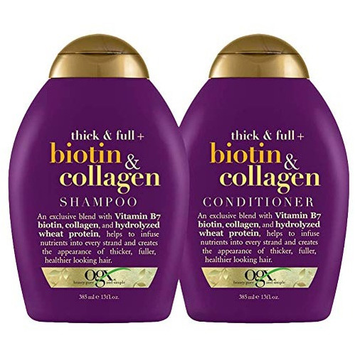 Set De ChampĂș Acondicionador Ogx Thick Full Biotin Collagen