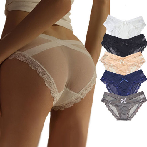 Calzoncillos De Encaje Hueco Transparente De 5 Piezas