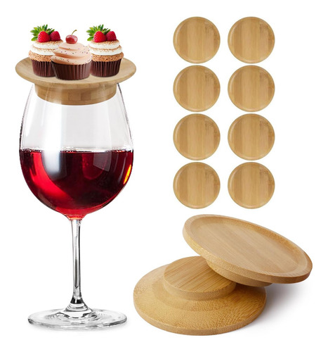 8 Paquete De Copa De Vino Topper, Copa De Vino De Bambú, De
