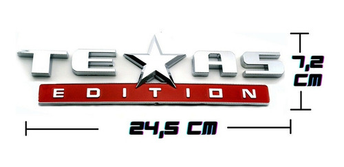 Imagem 1 de 7 de Emblema Texas Edition Cromado E Vermelho Chevrolet Silverado