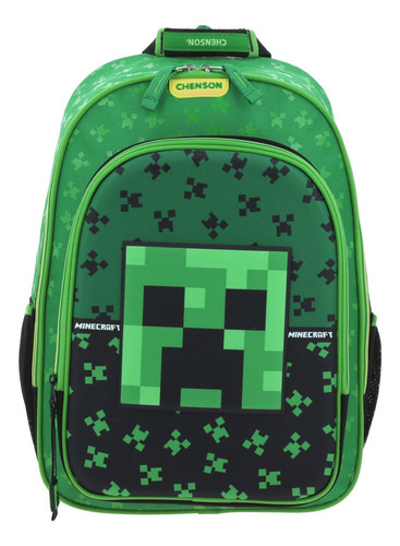 Mochila Escolar Primaria Minecraft Creeper Zombie Chenson 3d Verde Mc66084-g