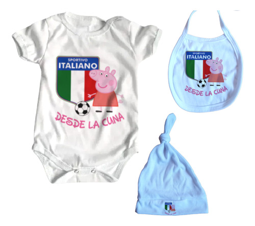 Set Ajuar Bebe X3 Piezas Sportivo Italiano