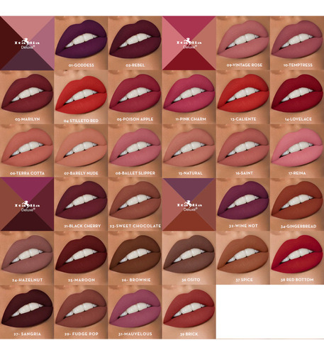 2 Set Labiales Matte Chola Browns, Top Five Mousse, Lipstick
