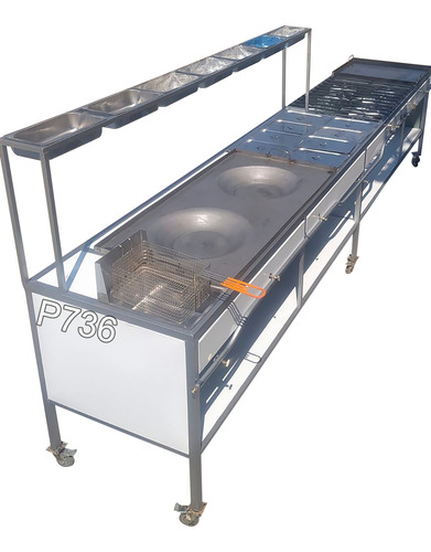 Carrito De Comida Cn Freidora Memelera Parrilla Plancha P736