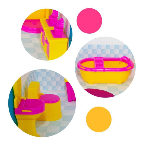 Imagem 3 de 5 de Casinha Boneca Brinquedo Menina Mini Banheiro Pocket