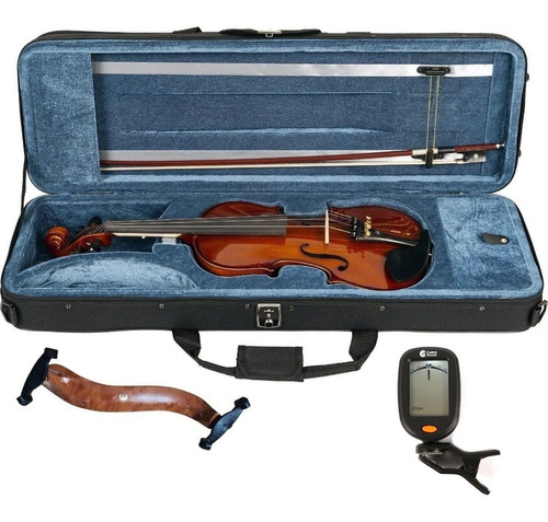 Kit Violino Eagle Ve144 4/4 Envernizado+ Espaleira+ Afinador