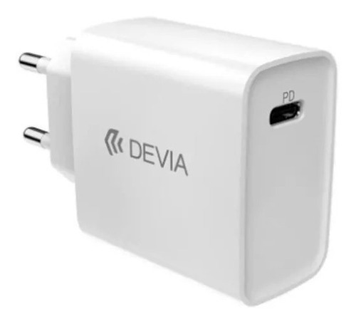 Carregador Devia Smart Pd Quick Charger 20w Rápido Eu Tipoc Cor Branco