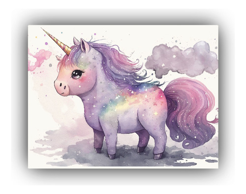 Arte De Pared Espectacular Unicornio Living 65x50cm