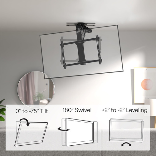 Soporte Tv Techo Eléctrico Vivo 3270 Motorizado Negro