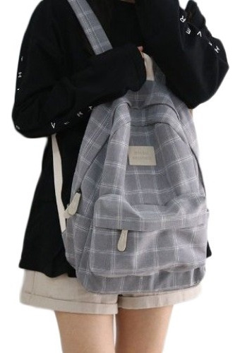 Mochila Escolar Casual A Rayas Simples For Mujer