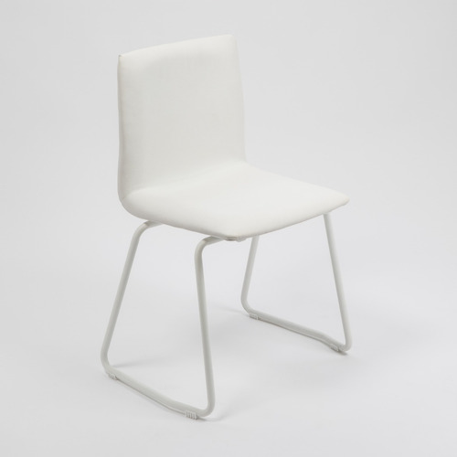 Imagen 3 de 7 de Silla De Comedor Tapizada Diseño Quina Base Blanca | Contado