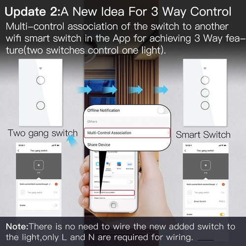 Interruptor Inteligente Doble Con Wifi Para Alexa/gogle/tuya