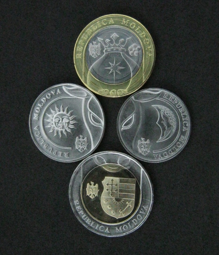 Moldávia Set 4 Moedas Fc - Formam Cabeça De Touro 2018 /2022