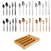 Comprar Juego De Cubiertos De Oro Negro Juego De Cubiertos De 30
