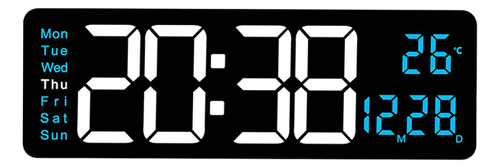 Reloj De Pared Digital Temperatura Fecha Semana Azul