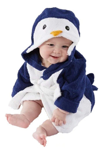 Albornoz Para Bebé Niño Con Capucha, Toalla De Baño De Rizo