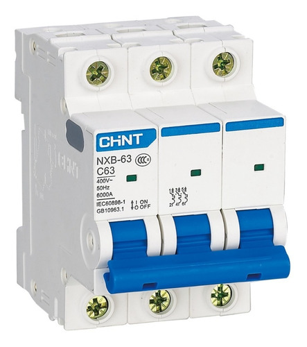 Breaker Termomagnético Mcb 3 Polos 6 Amp Chint 