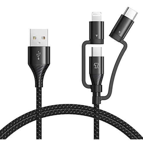 Teleadapt Micro Usb, Relámpago, Tipo C 3 In1 Cable De Conexi