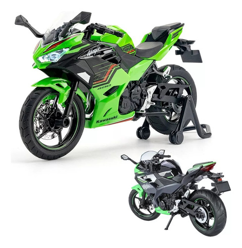 Kawasaki Ninja 400 Miniatura Metal Moto Con Soporte 1/12