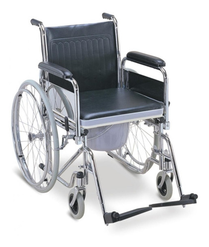 Imagen 1 de 10 de Silla De Ruedas En Hierro Con Inodoro Desmontable Nueva Gtia