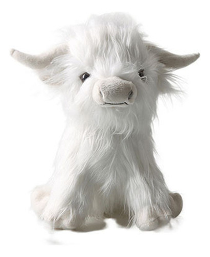 Blanco Highland Cow Peluche Muñeca Juguete Cumpleaño Regalo