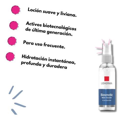 Loción Lidherma Biosmotic Water Booster De 75ml