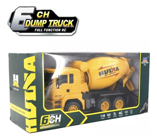 Camión A Control Remoto Mezclador 1/18 Huina Bateria Usb Col Amarillo