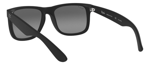 Lentes De Sol Justin Polarizados Ray-ban Rb4165622t3 Color Gris Lente Gris Varilla Matte black Armazón Matte black