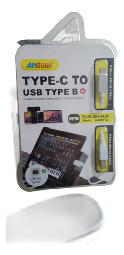 Cable De Interfaz De Audio Usb Tipo B A Tipo C, Cable Tipo B